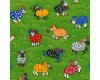 Rainbow Sheep - Bright Cartoon Sheep on a Green Background